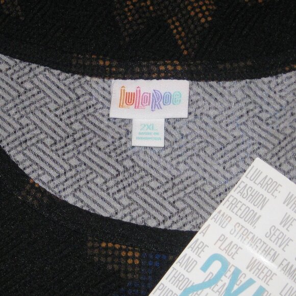 LuLaRoe Textured Stretch Black Floral Nicole Dress 2XL NWT - Picture 6 of 6